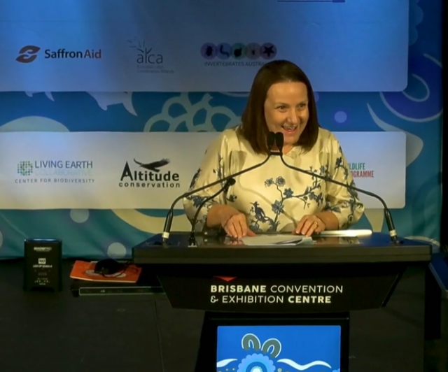 Professor Kerrie Wilson on stage at at Brisbane Convention Centre