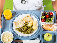 serving tray of a hospital meal